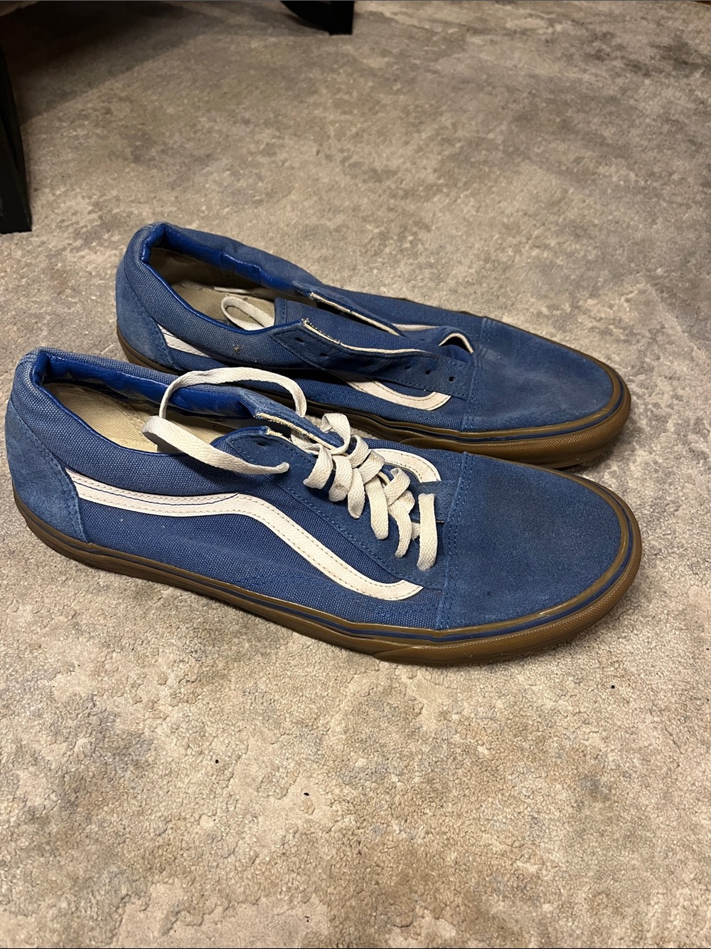 Vans Old Skool Blue Canvas Sneakers with White Stripe